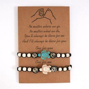 Couples Turtle Natural Stone Bracelet
